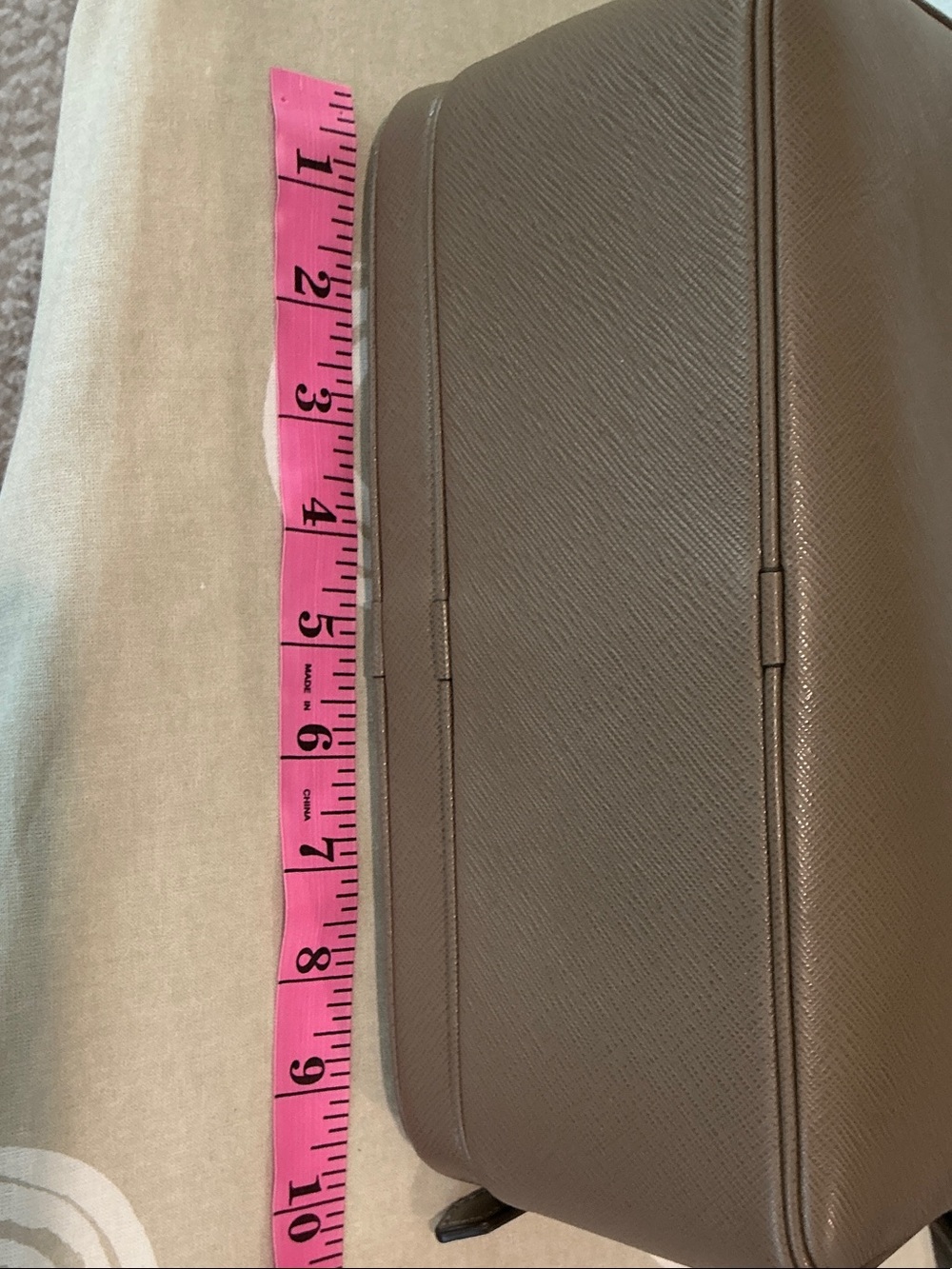 Mont Blanc Taupe Brown Satorial Leather Messenger Bag - Picture 11 of 14